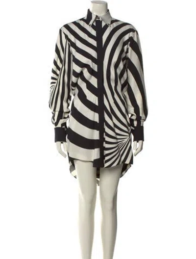 Pre-owned Brandon Maxwell Striped Mini Dress In Multi