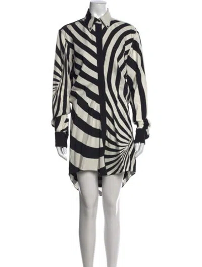 Pre-owned Brandon Maxwell Striped Mini Dress In Multi