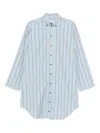 Brandon Maxwell Striped Shirt In Blue