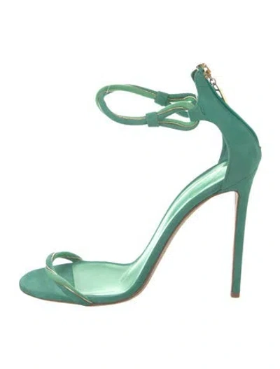 Pre-owned Brandon Maxwell Suede Sandals In Green