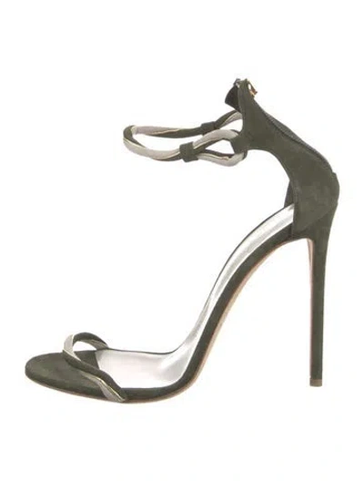 Pre-owned Brandon Maxwell Suede Sandals In Green