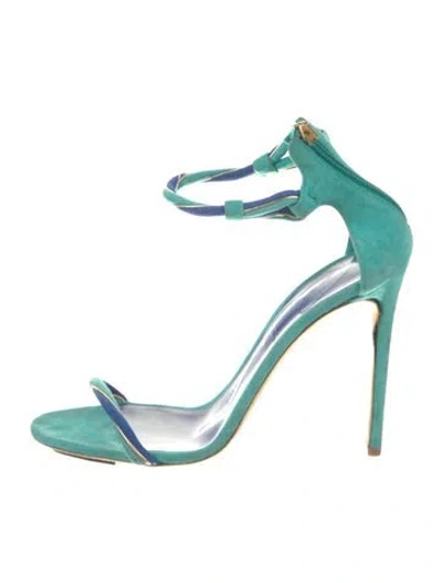 Pre-owned Brandon Maxwell Suede Sandals In Green