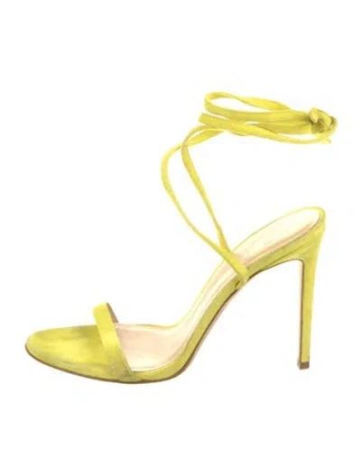Pre-owned Brandon Maxwell Suede Sandals In Yellow