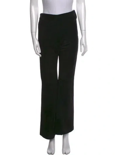 Pre-owned Brandon Maxwell Suede Wide Leg Pants In Black