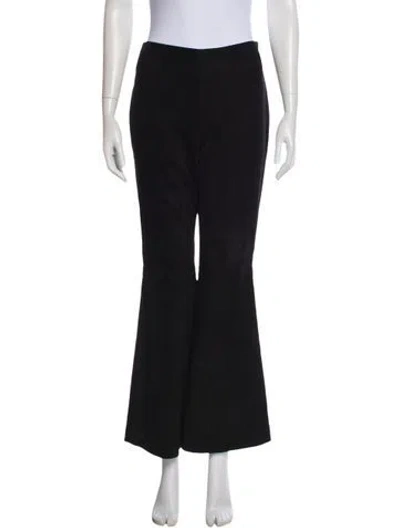 Pre-owned Brandon Maxwell Suede Wide Leg Pants In Black
