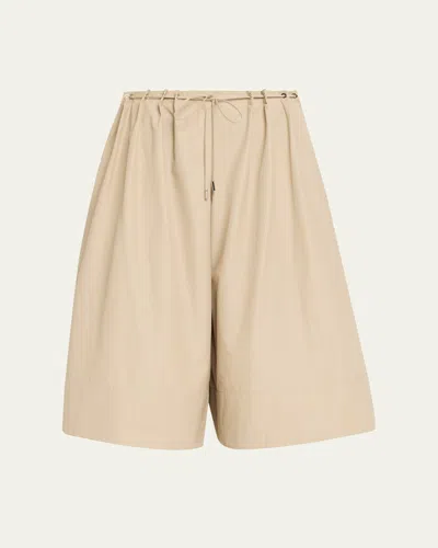 BRANDON MAXWELL SUTTON DRAWSTRING WIDE-LEG BERMUDA SHORTS