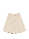 Brandon Maxwell Sutton Drawstring Wide-leg Bermuda Shorts In Multi