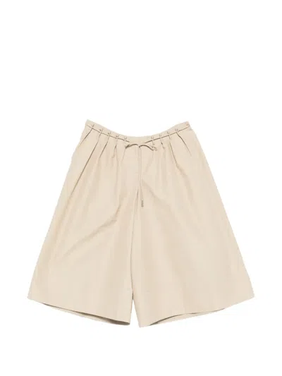 Brandon Maxwell Sutton Pintuck Elongated Shorts In Multi