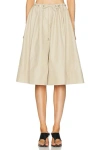 Brandon Maxwell Sutton Drawstring Wide-leg Bermuda Shorts In Neutral