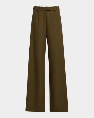 BRANDON MAXWELL TENLEY MID-RISE WIDE-LEG TROUSERS