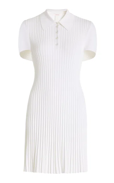 Brandon Maxwell The Alice Pleated Polo Mini Cape Dress In White