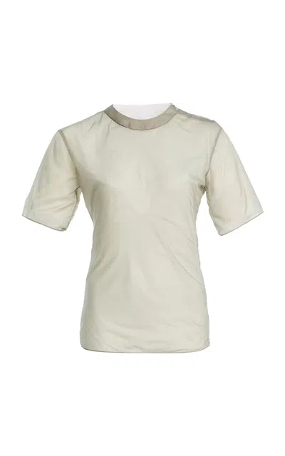 Brandon Maxwell The Andrea Double-layered Fitted T-shirt In Green