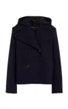 Brandon Maxwell The Arizona Cropped Wool Peacoat In Navy
