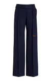 Brandon Maxwell The Ashton Wool Pants With Belt Tip Hardware In Navy
