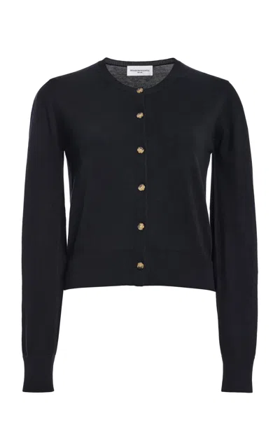 Brandon Maxwell The Aubery Featherweight Silk-cotton Cardigan In Black