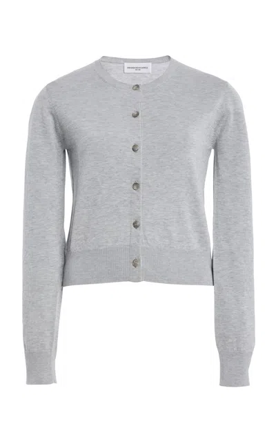 Brandon Maxwell The Aubery Featherweight Silk-cotton Cardigan In Gray