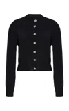 Brandon Maxwell The Aubrey Button-up Knit Cardigan In Black