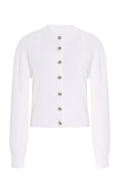 Brandon Maxwell The Aubrey Button-up Knit Cardigan In White