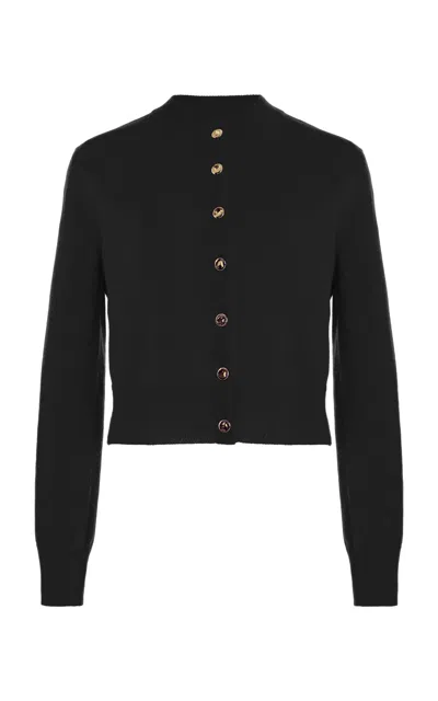 Brandon Maxwell The Aubrey Shrunken Knit Cashmere Cardigan In Black