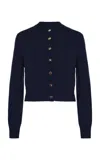 Brandon Maxwell The Aubrey Shrunken Knit Cashmere Cardigan In Navy