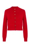 Brandon Maxwell The Aubrey Shrunken Knit Cashmere Cardigan In Red
