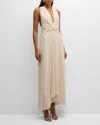 BRANDON MAXWELL THE BANKS DEEP-V MAXI DRESS