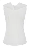 Brandon Maxwell The Bowie Draped Cotton Poplin Top In White