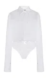 Brandon Maxwell The Bradshaw Cotton Bodysuit In White