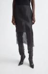 Brandon Maxwell The Brett Tiered Silk Organza Pencil Skirt In Black