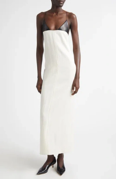 Brandon Maxwell The Bridges Wool & Silk Column Dress In White