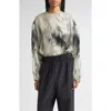 Brandon Maxwell The Briggs Fur Print Relaxed Silk Top In Black