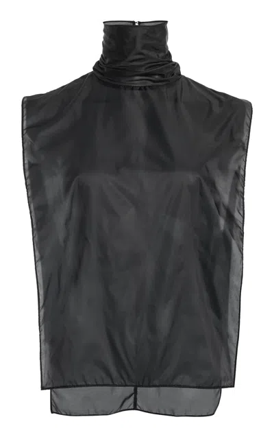 Brandon Maxwell The Cain Nylon Turtleneck Dickie In Black
