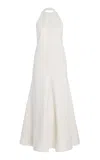 Brandon Maxwell The Calla  Halter Neck Wool-blend Mini Dress In White