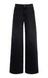 Brandon Maxwell The Callan Denim Wide-leg Jeans In Black