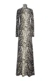 Brandon Maxwell The Camille Hand-printed Cashmere Gown In Animal