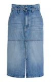 Brandon Maxwell The Cecilia Denim Midi Skirt In Medium Wash