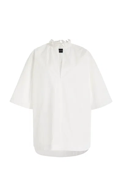 Brandon Maxwell The Cecilia Poplin Shirt In White