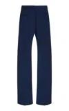 Brandon Maxwell The Cecily Tailored Knit Trousers In Navy