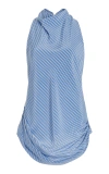Brandon Maxwell The Celestia Silk Top In Blue