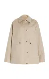 Brandon Maxwell The Celine Oversized Cotton Jacket In Khaki