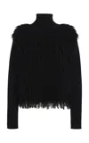 Brandon Maxwell The Chapin Furry Cashmere Sweater In Black