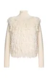 Brandon Maxwell The Chapin Furry Cashmere Sweater In Ivory