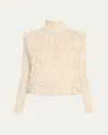 Brandon Maxwell The Chapin Furry Knit Turtleneck Sweater In Neutral