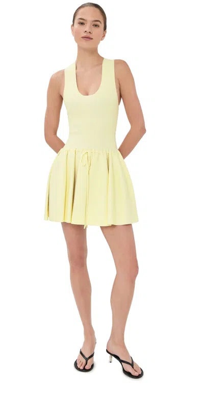 Brandon Maxwell The Cleo Mini Dress Lemon Ice In Yellow