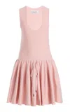Brandon Maxwell The Isola Tulip-skirt Knit Mini Dress In Nude