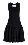 Brandon Maxwell The Isola Tulip-skirt Knit Mini Dress In Black