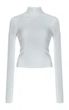 Brandon Maxwell The Cooper Ribbed-knit Turtleneck In Light Blue