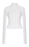 Brandon Maxwell The Cooper Ribbed-knit Turtleneck In White