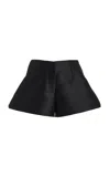 Brandon Maxwell The Cricket  Bell-shaped Wool-silk Mini Shorts In Black