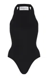 Brandon Maxwell The Dahlia Rib-trimmed Knit Bodysuit In Black